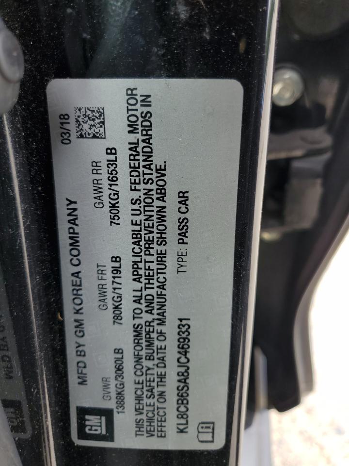 2018 Chevrolet Spark Ls VIN: KL8CB6SA8JC469331 Lot: 57257255