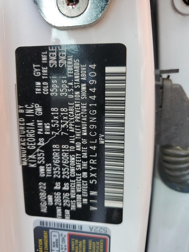 2022 Kia Sorento S VIN: 5XYRL4LC9NG144904 Lot: 57324135