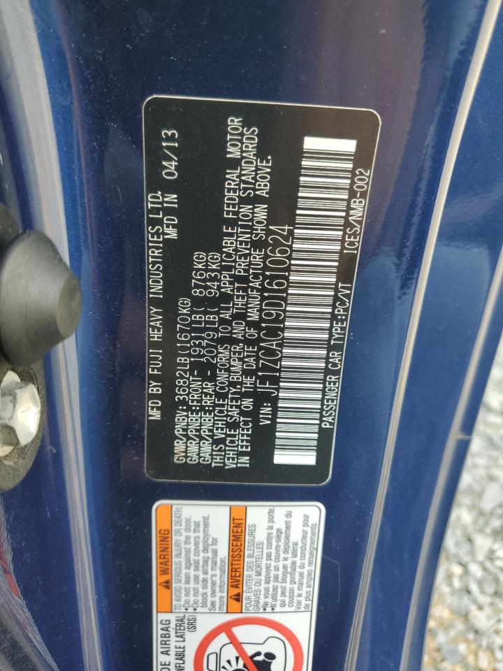 2013 Subaru Brz 2.0 Limited VIN: JF1ZCAC19D1610624 Lot: 56469095