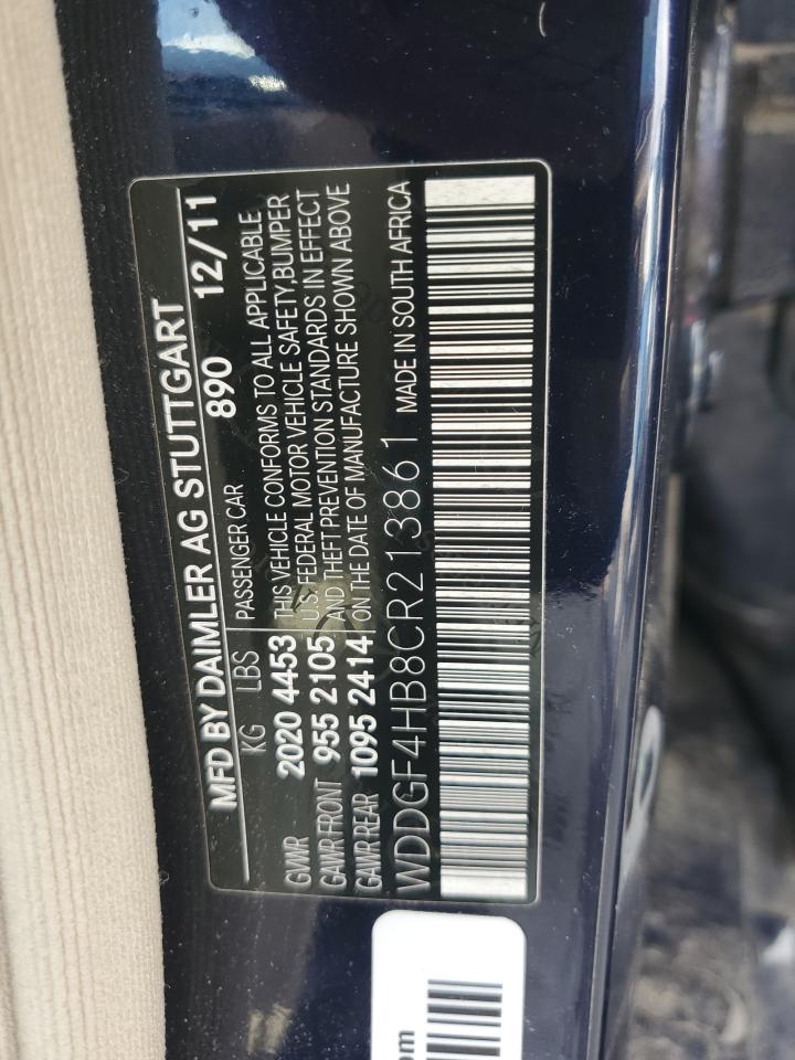 2012 Mercedes-Benz C 250 VIN: WDDGF4HB8CR213861 Lot: 56090855