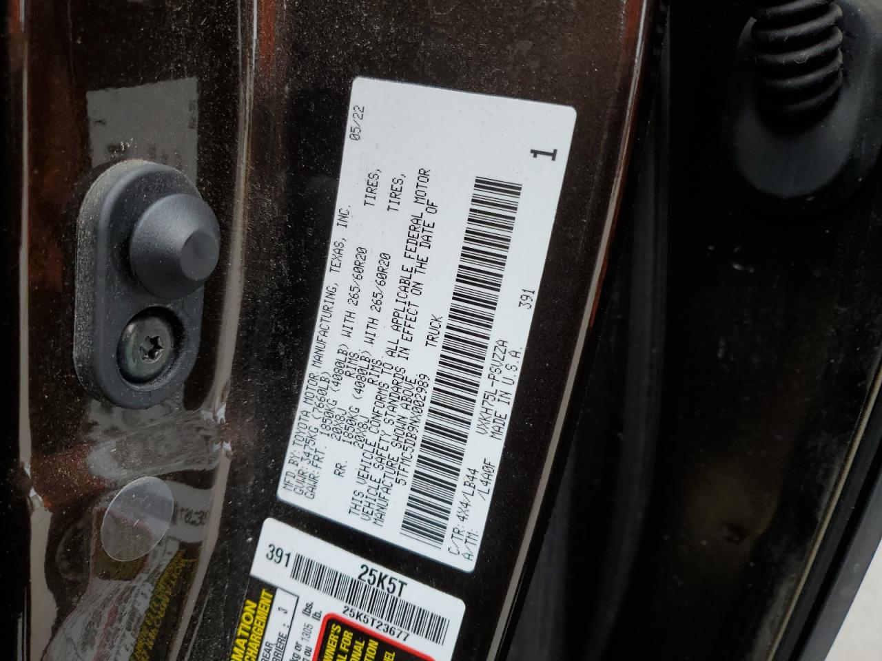 2022 Toyota Tundra Crewmax Platinum VIN: 5TFMC5DB9NX002989 Lot: 56206215