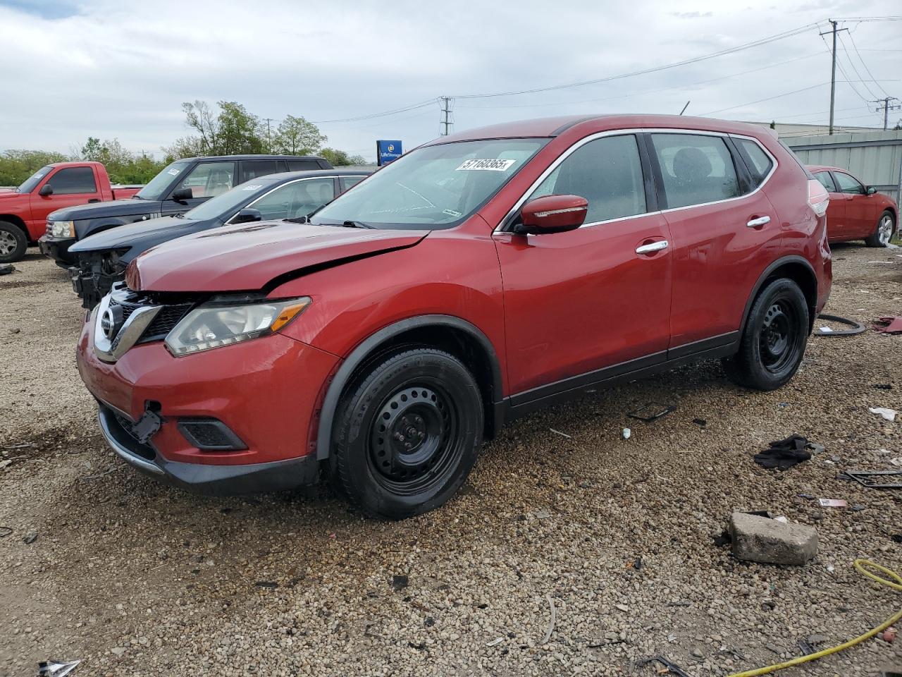 2015 Nissan Rogue S للبيع في Chicago Heights، IL - Front End