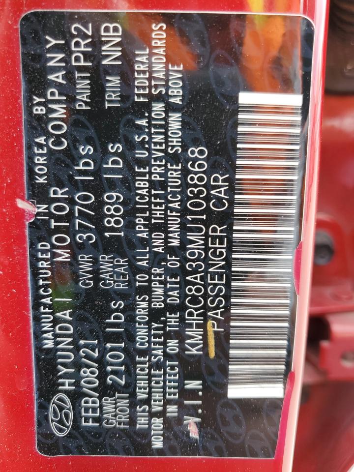 2021 Hyundai Venue Sel VIN: KMHRC8A39MU103868 Lot: 56576565