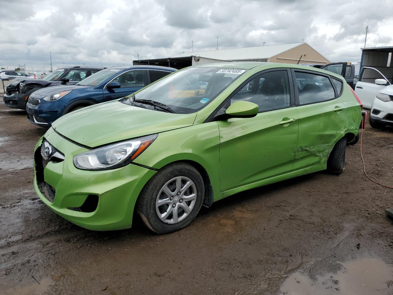 2014 Hyundai Accent Gls green hatchbac gas KMHCT5AE7EU183050 photo #1