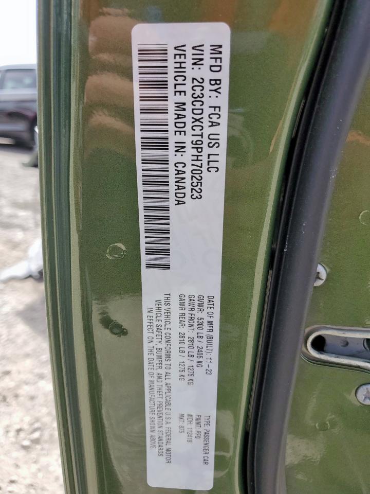 2023 Dodge Charger R/T VIN: 2C3CDXCT9PH702523 Lot: 56434465