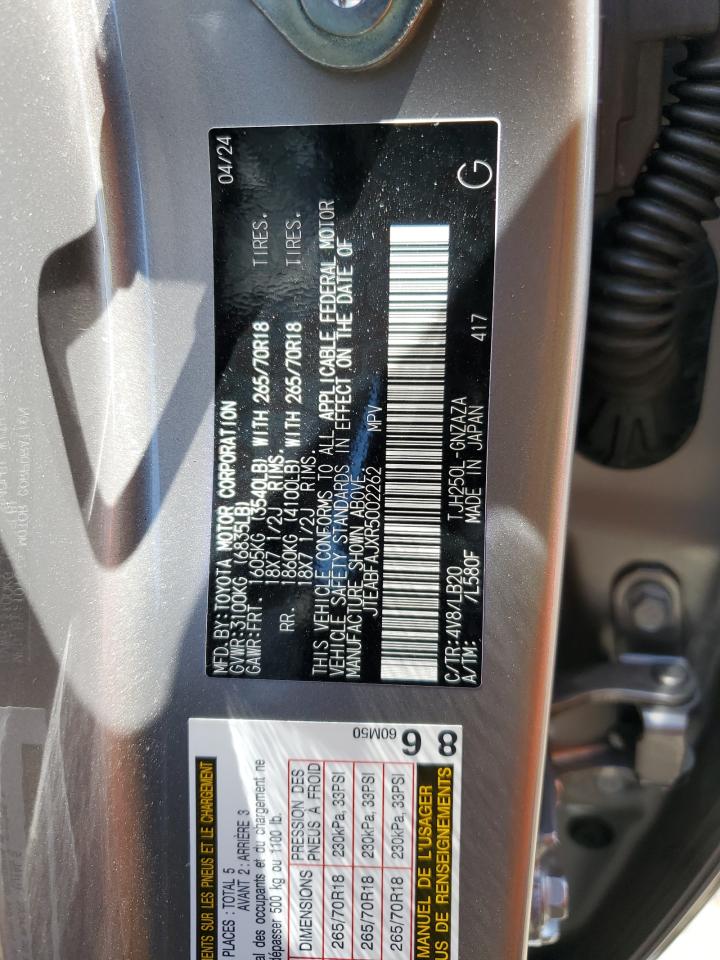 2024 Toyota Land Cruiser Base VIN: JTEABFAJXR5002262 Lot: 57821875