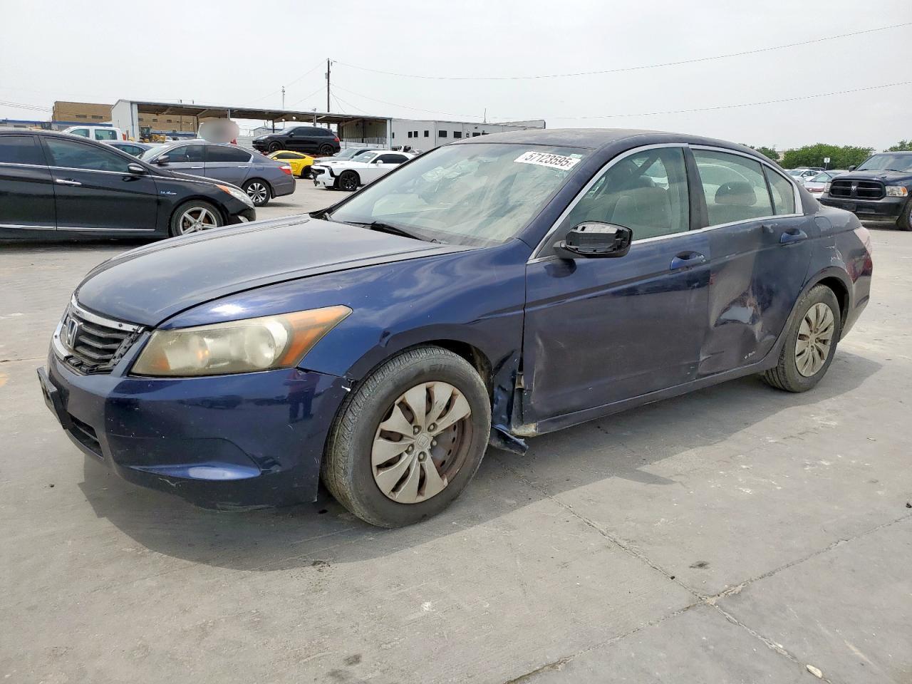 2008 Honda Accord Lx en Venta en Grand Prairie, TX - Side