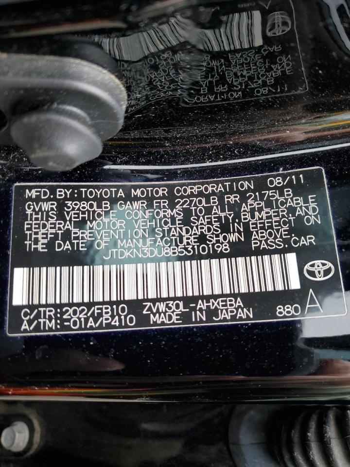2011 Toyota Prius VIN: JTDKN3DU8B5310198 Lot: 56748015