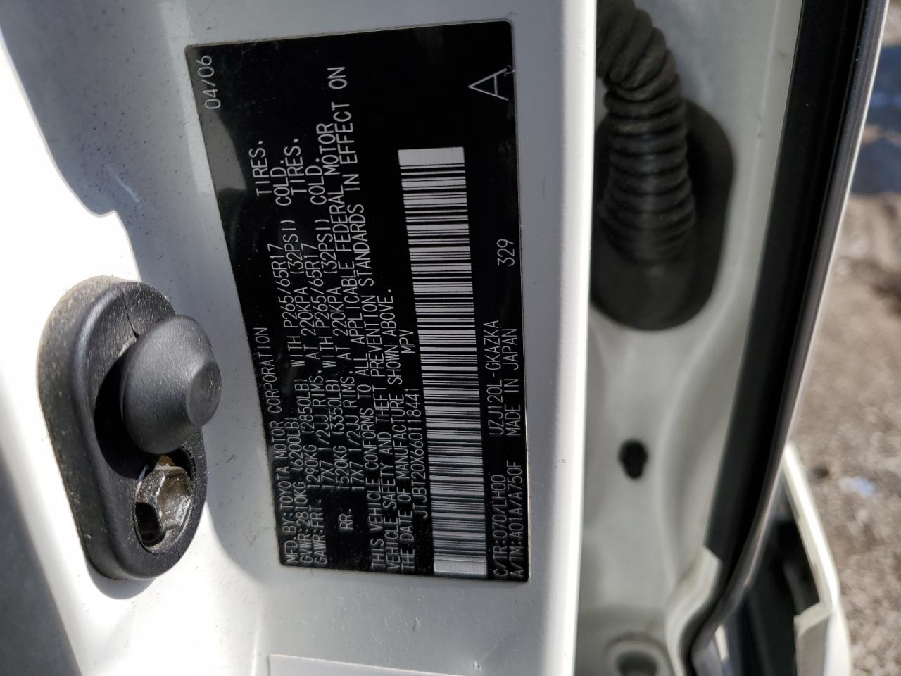 2006 Lexus Gx 470 VIN: JTJBT20X660118441 Lot: 56408615