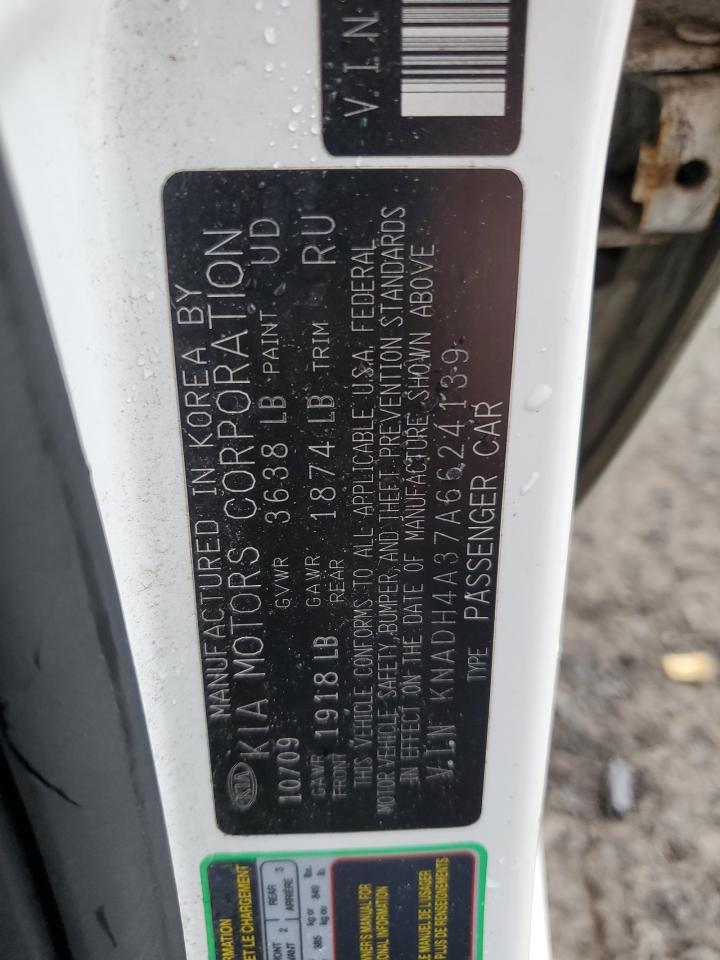2010 Kia Rio Lx VIN: KNADH4A37A6624139 Lot: 55927885