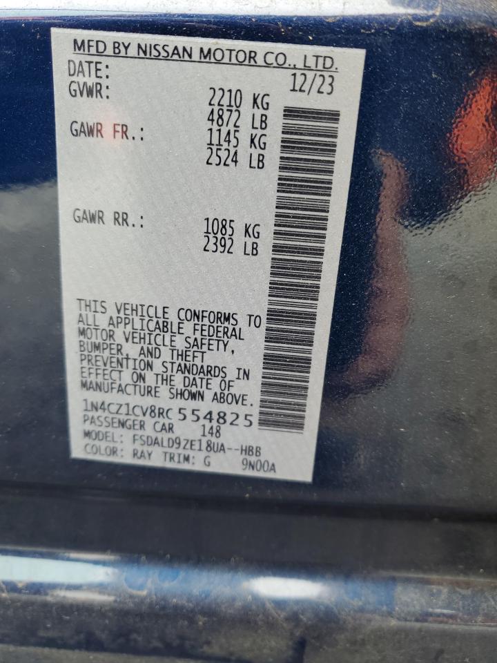 2024 Nissan Leaf Sv Plus VIN: 1N4CZ1CV8RC554825 Lot: 56667115