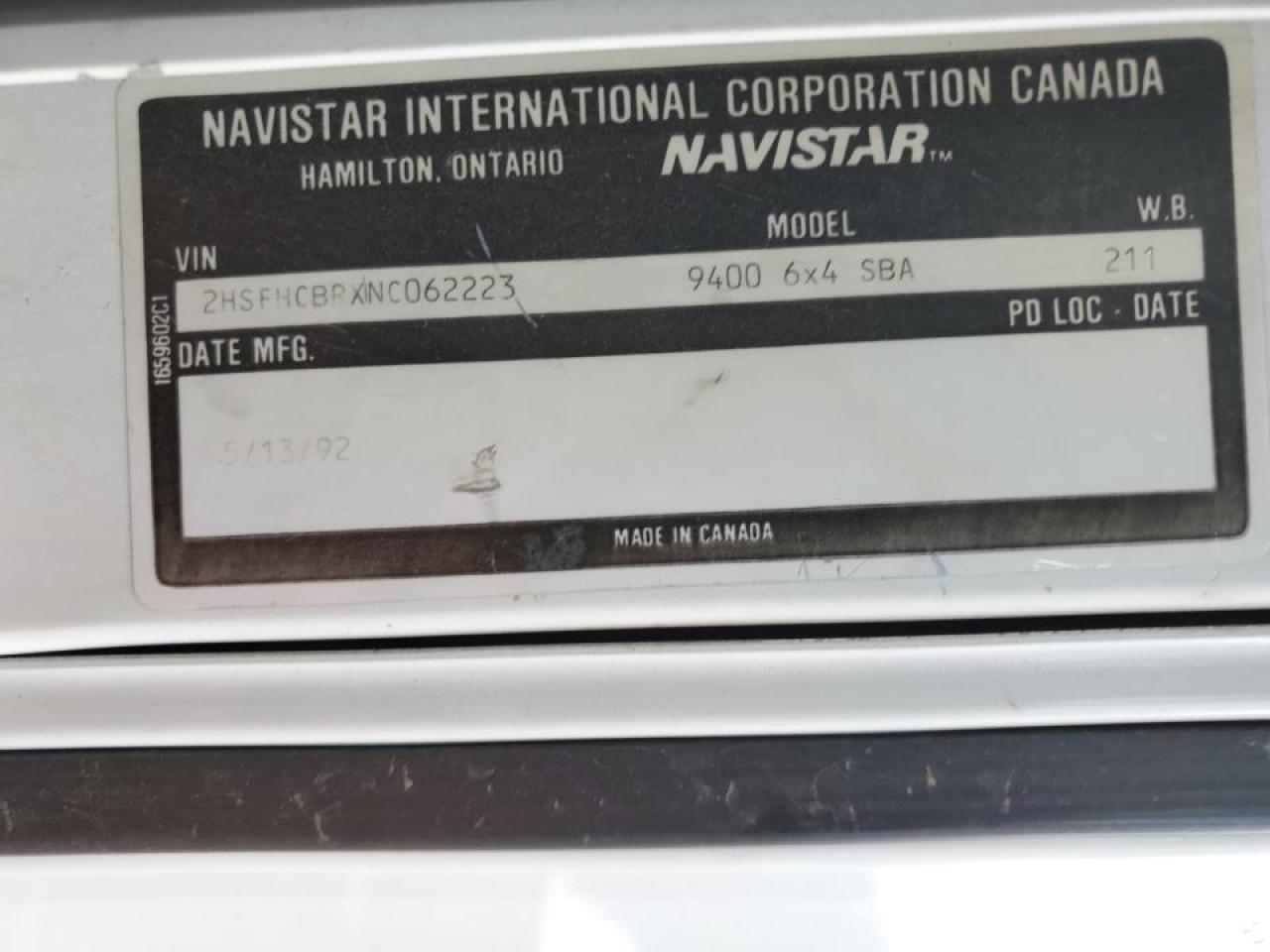 1992 International 9000 9400 VIN: 2HSFHCBRXNC062223 Lot: 57159395