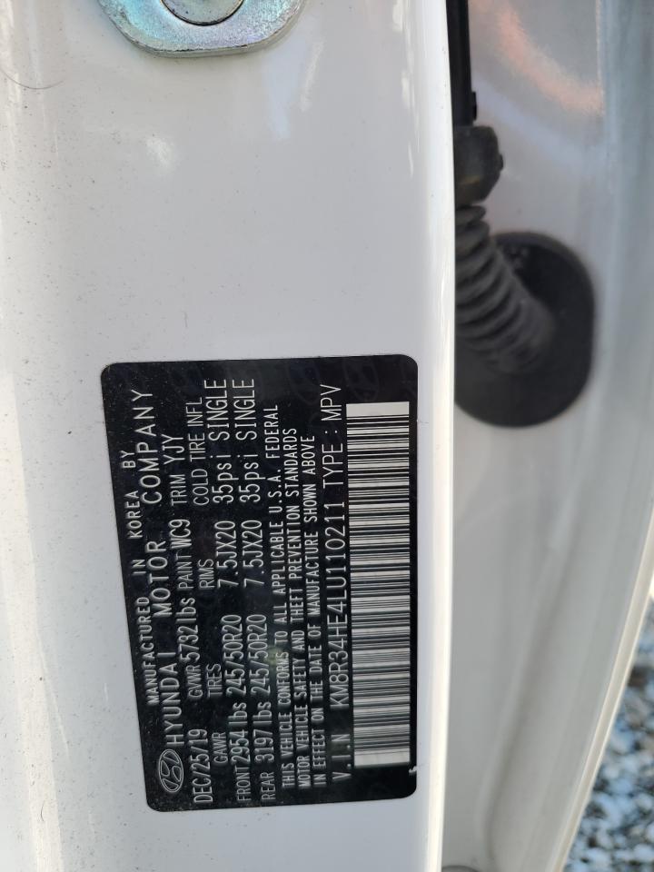 2020 Hyundai Palisade Sel VIN: KM8R34HE4LU110211 Lot: 58011805