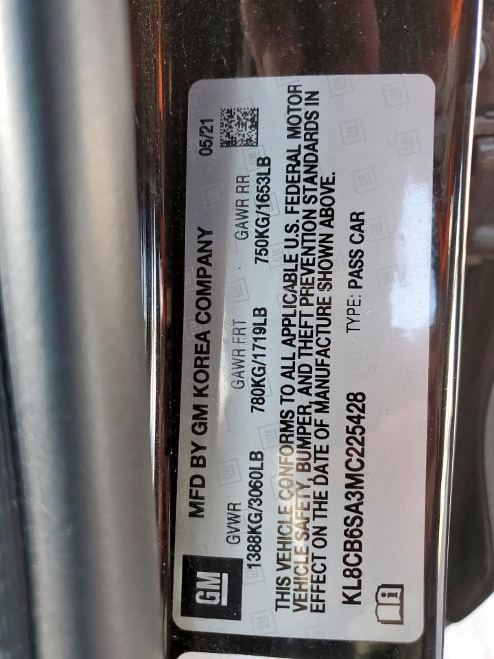 2021 Chevrolet Spark Ls VIN: KL8CB6SA3MC225428 Lot: 56584875