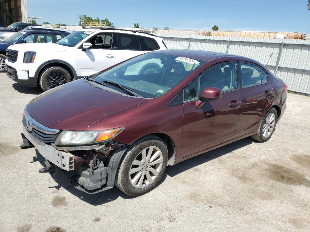 2012 Honda Civic Ex en Venta en Kansas City, KS - Front End