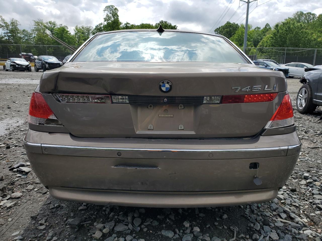 2005 BMW 745 Li VIN: WBAGN63555DS58036 Lot: 55787485