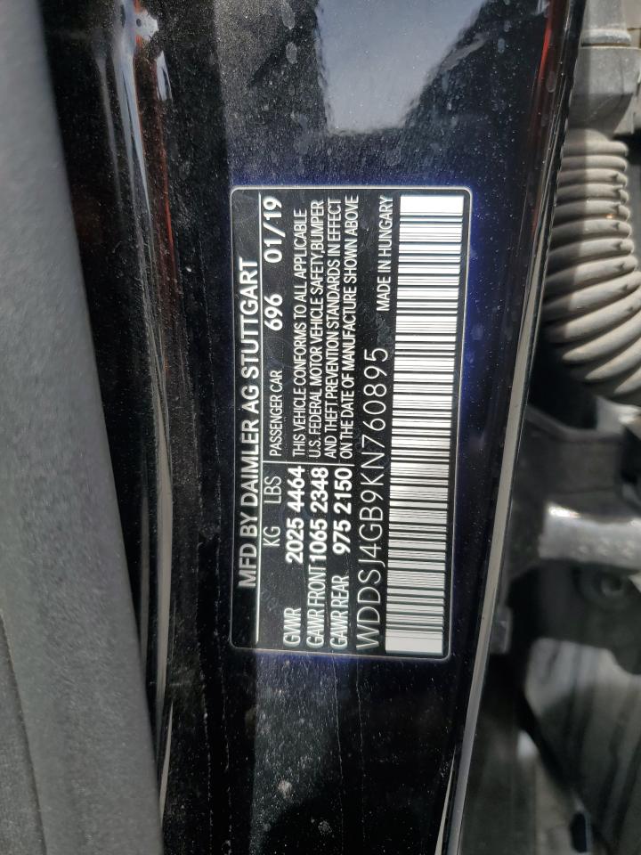 2019 Mercedes-Benz Cla 250 4Matic VIN: WDDSJ4GB9KN760895 Lot: 56599235