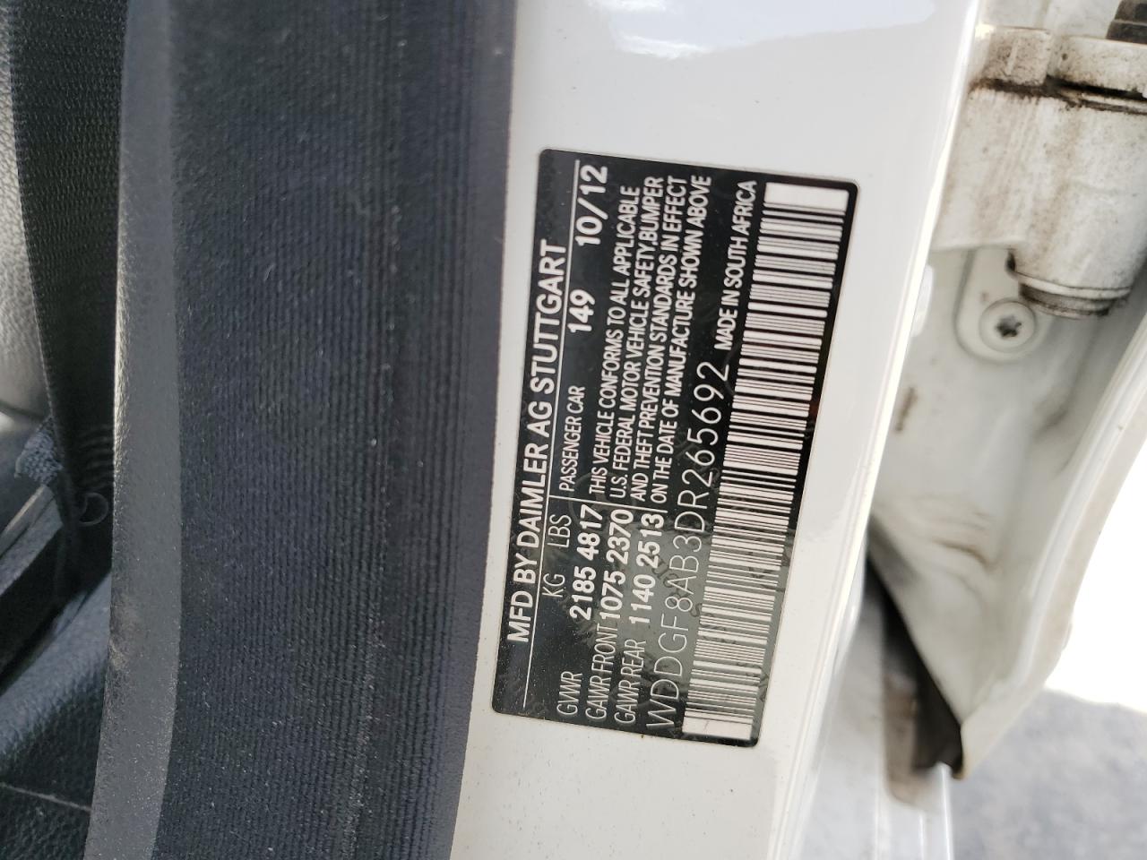 2013 Mercedes-Benz C 300 4Matic VIN: WDDGF8AB3DR265692 Lot: 56594105