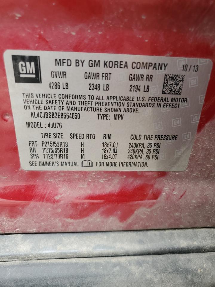 2014 Buick Encore Convenience VIN: KL4CJBSB2EB564050 Lot: 56574265