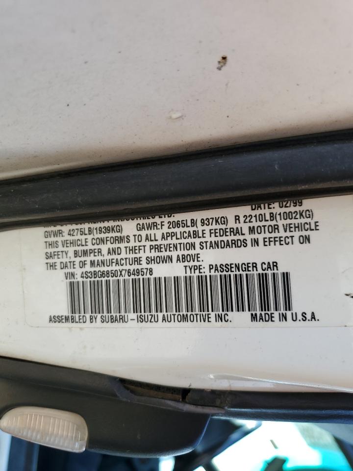 1999 Subaru Legacy Outback VIN: 4S3BG6850X7649578 Lot: 56654155