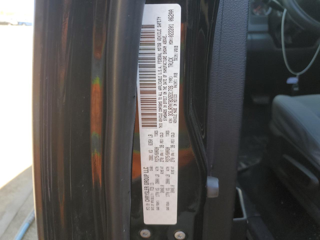 2013 Ram 1500 St VIN: 3C6JR7AT8DG531726 Lot: 56342585