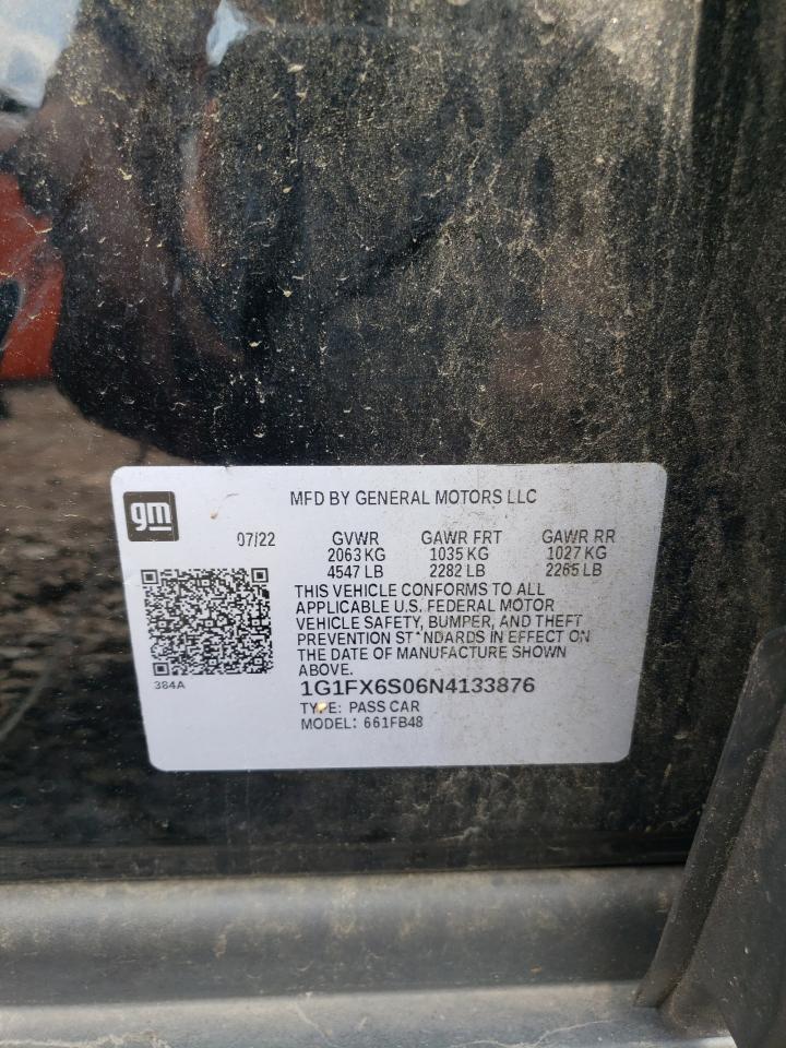 2022 Chevrolet Bolt Ev 2Lt VIN: 1G1FX6S06N4133876 Lot: 56352975
