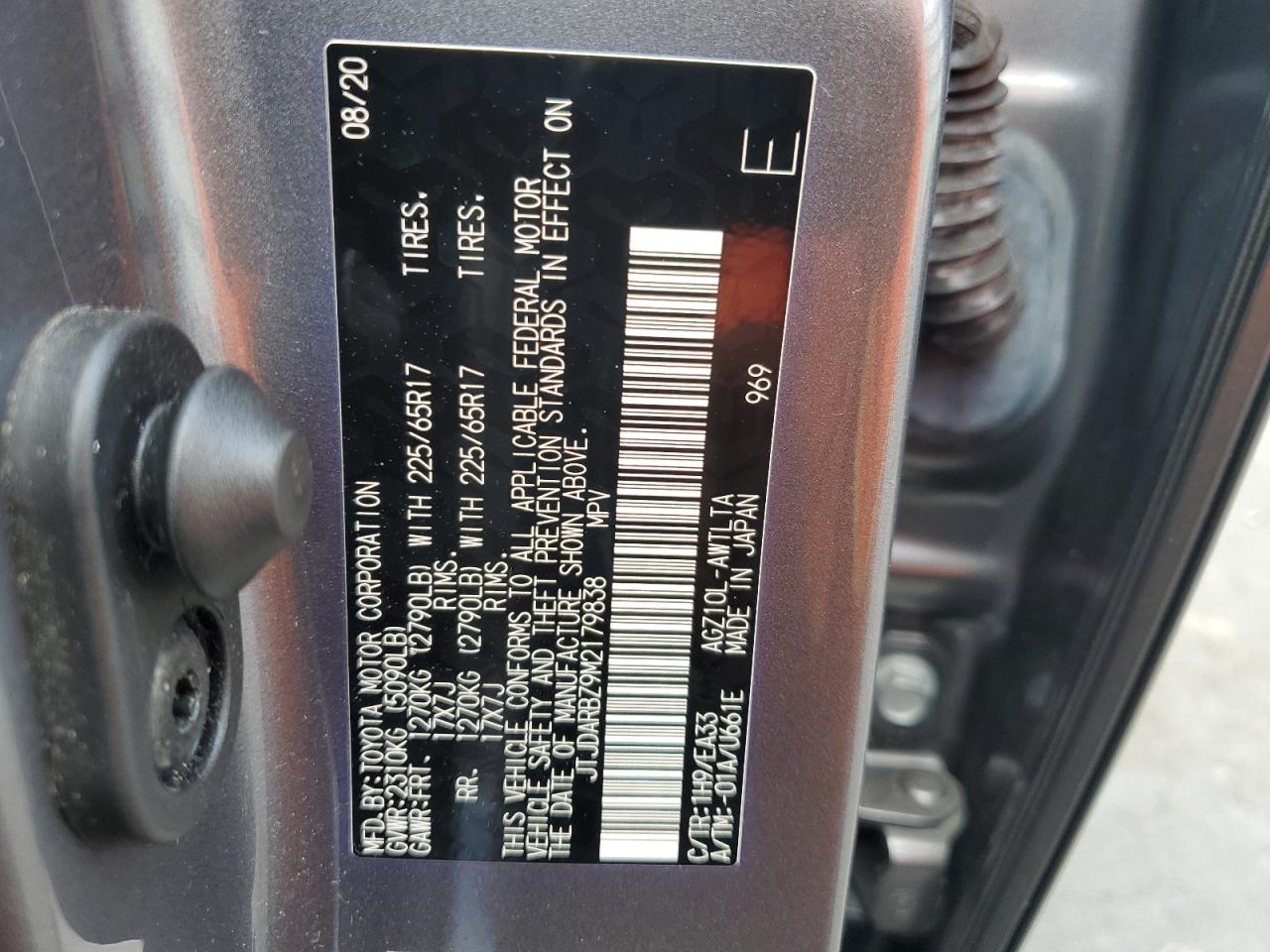 2021 Lexus Nx 300 Base VIN: JTJDARBZ9M2179838 Lot: 56742445