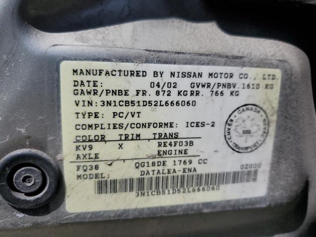 2002 NISSAN SENTRA XE