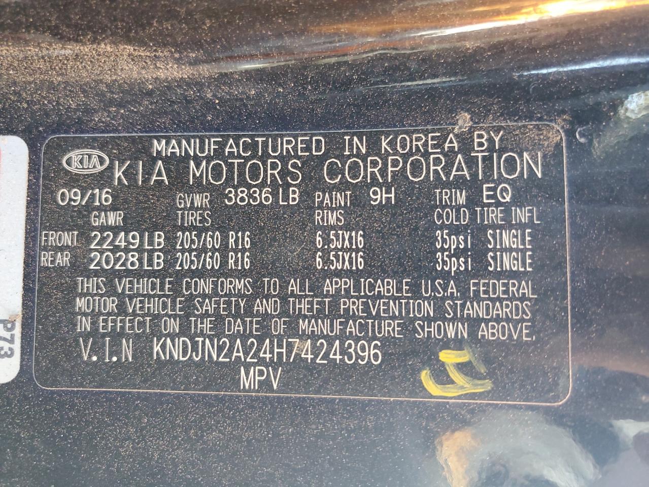 2017 Kia Soul VIN: KNDJN2A24H7424396 Lot: 56954615