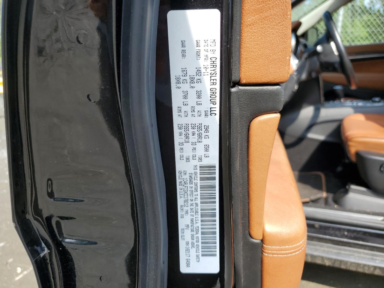 2012 Jeep Grand Cherokee Overland VIN: 1C4RJFCGXCC178212 Lot: 59129915