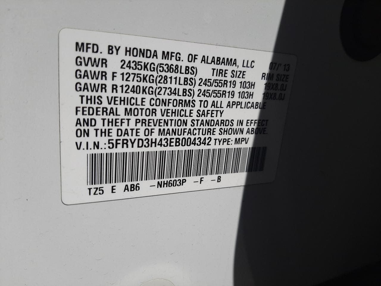 2014 Acura Mdx Technology VIN: 5FRYD3H43EB004342 Lot: 56656435
