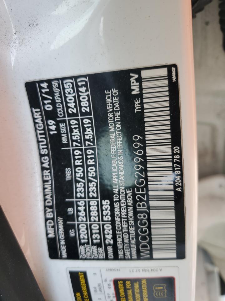 2014 Mercedes-Benz Glk 350 4Matic VIN: WDCGG8JB2EG299699 Lot: 56355545