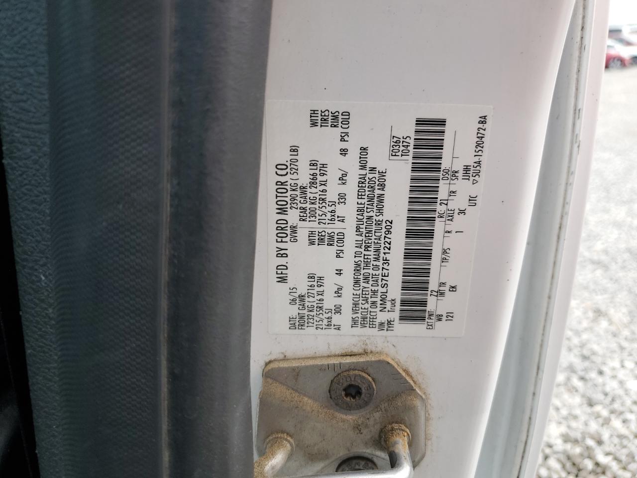 2015 Ford Transit Connect Xl VIN: NM0LS7E73F1227902 Lot: 57409875