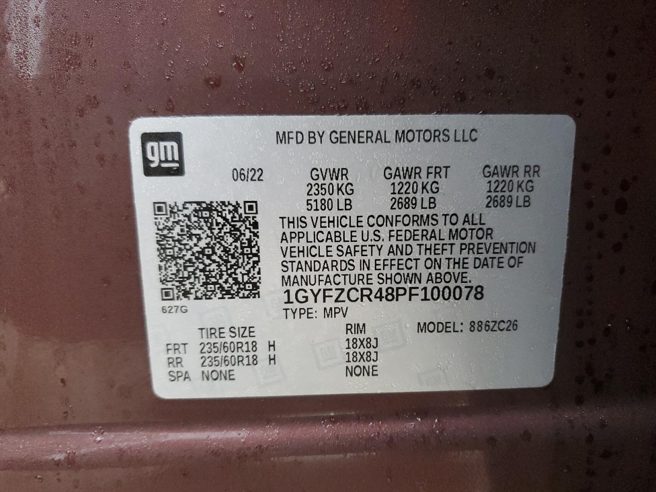 2023 Cadillac Xt4 Premium Luxury VIN: 1GYFZCR48PF100078 Lot: 55955865