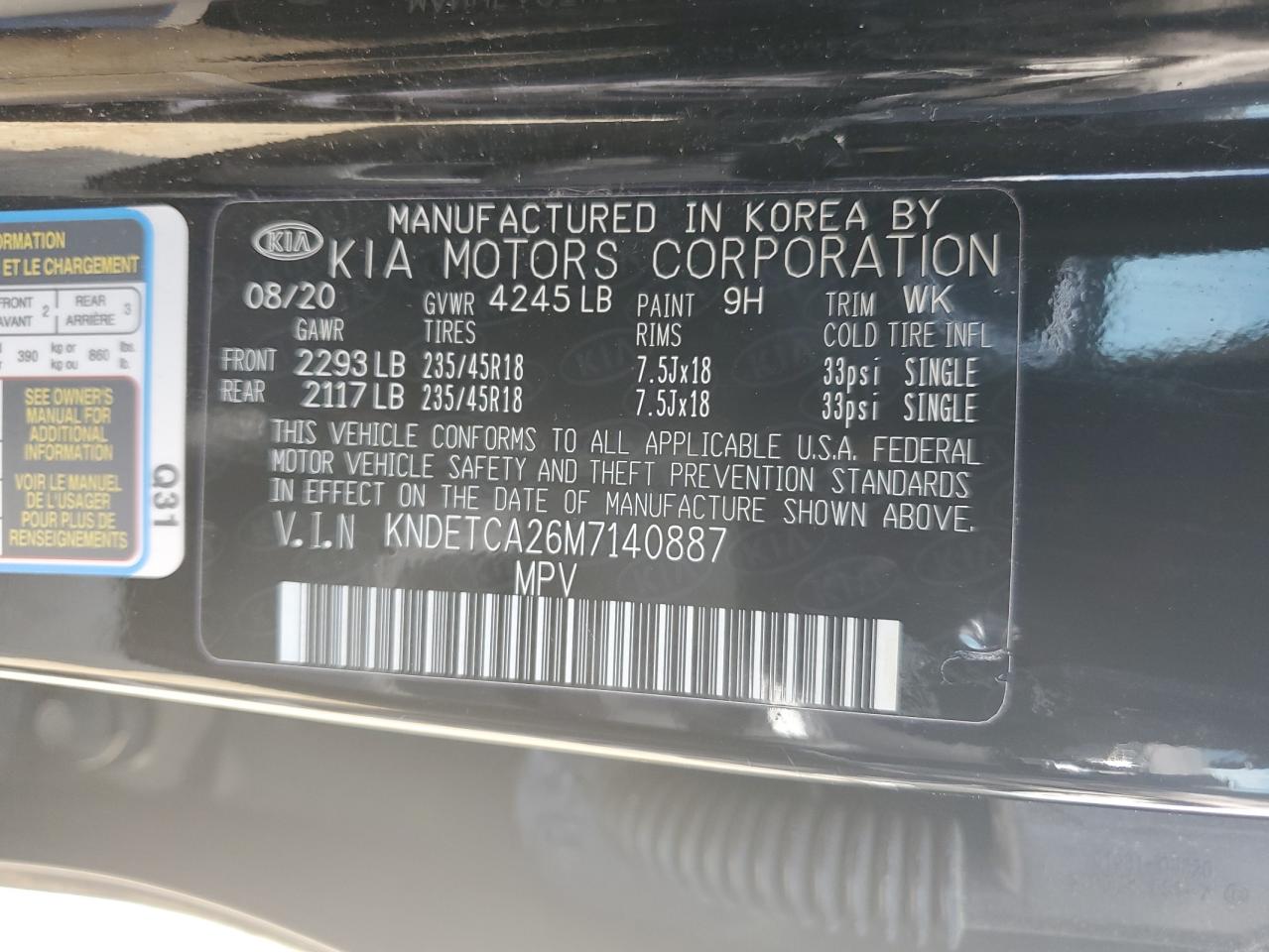 2021 Kia Seltos Sx VIN: KNDETCA26M7140887 Lot: 56066415