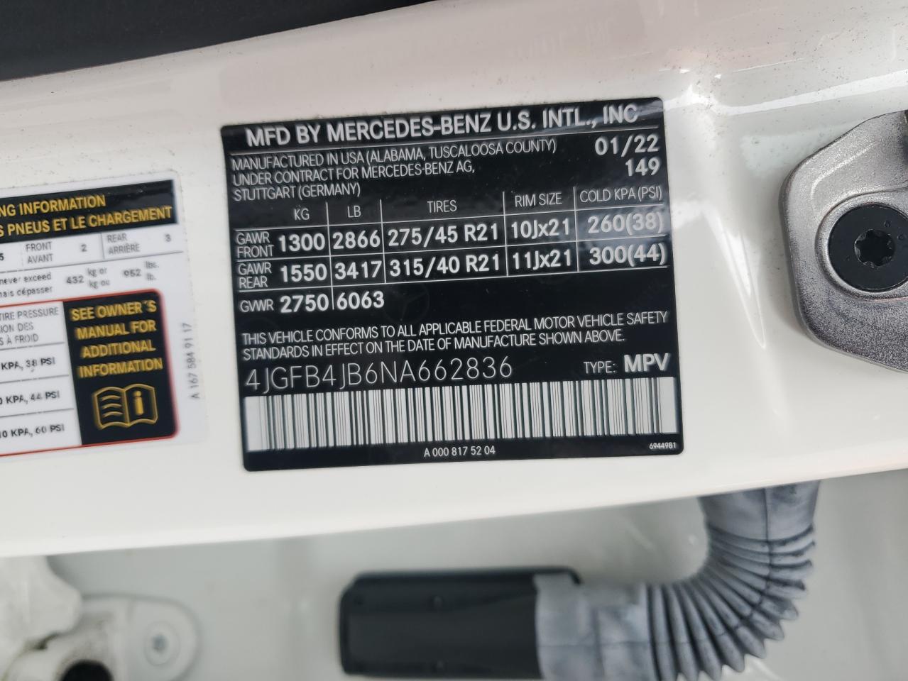 2022 Mercedes-Benz Gle 350 VIN: 4JGFB4JB6NA662836 Lot: 58397305