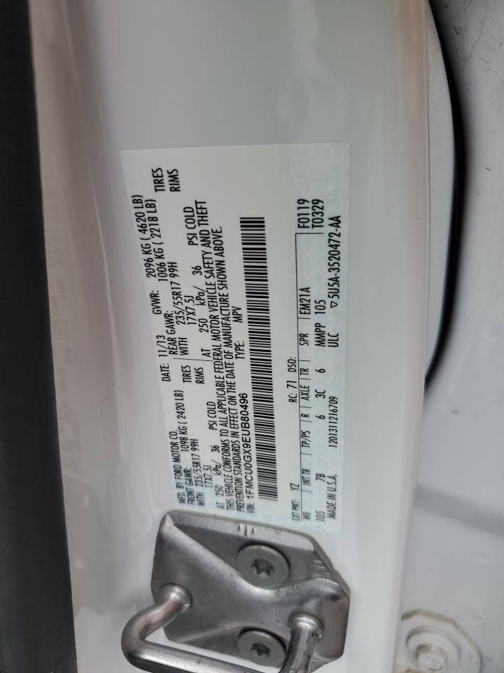 2014 Ford Escape Se VIN: 1FMCU0GX9EUB80496 Lot: 56904395