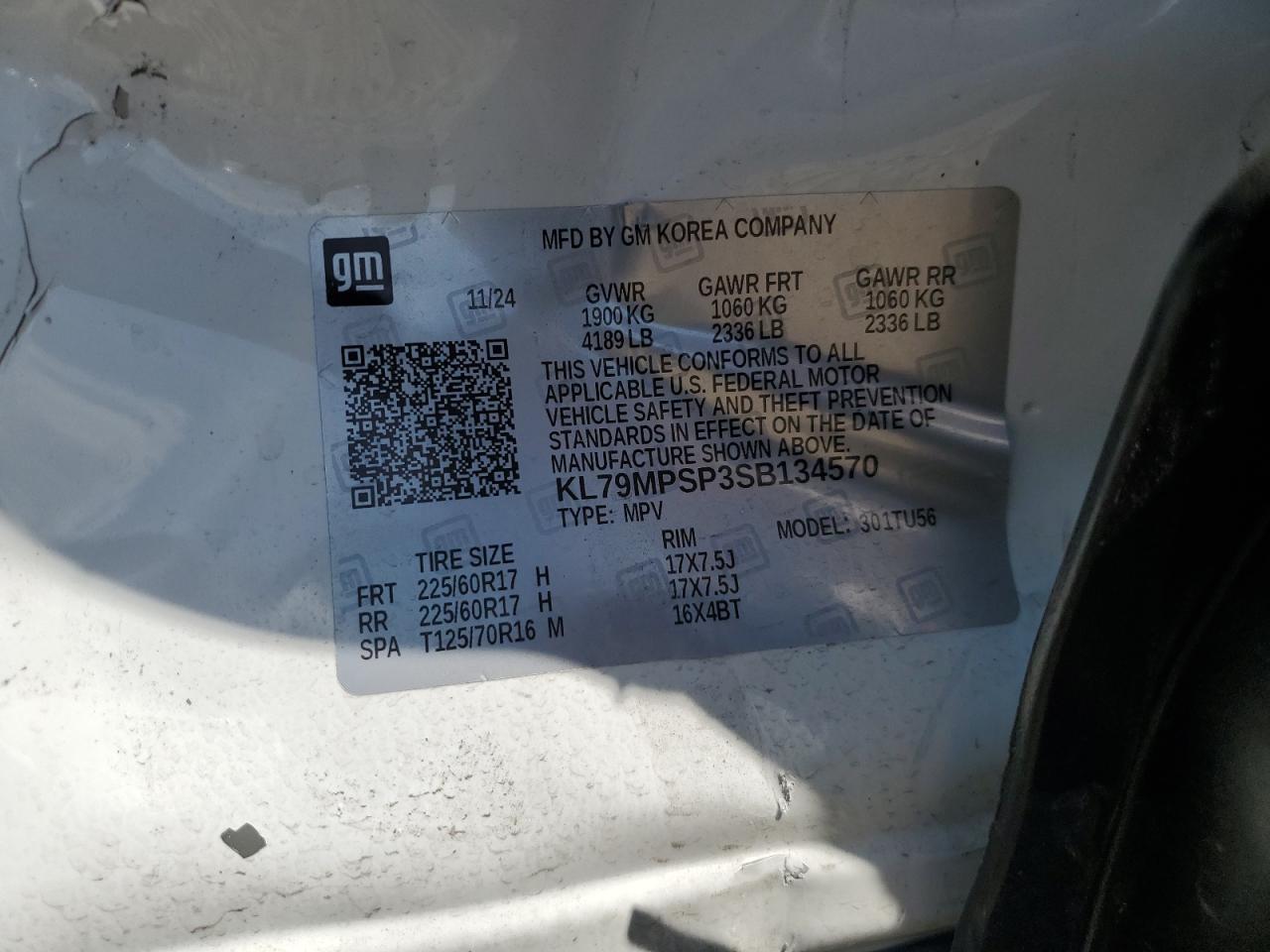 2025 Chevrolet Trailblazer Lt VIN: KL79MPSP3SB134570 Lot: 57029575