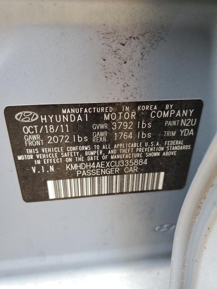 2012 Hyundai Elantra Gls VIN: KMHDH4AEXCU335884 Lot: 55955465