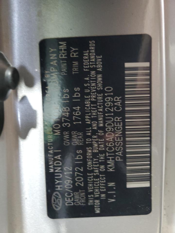 2013 Hyundai Veloster VIN: KMHTC6AD9DU129910 Lot: 56829285