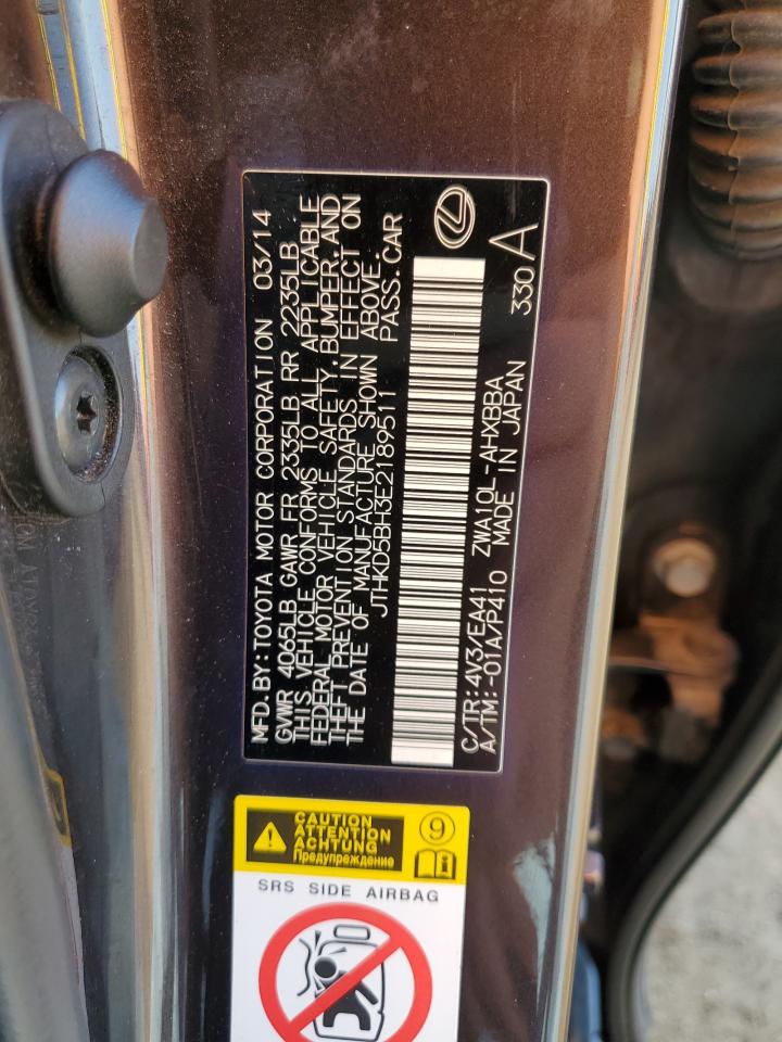 2014 Lexus Ct 200 VIN: JTHKD5BH3E2189511 Lot: 56052265