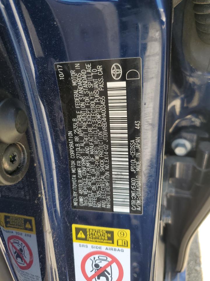 JTDBVRBD4HA003455 2017 Toyota Mirai