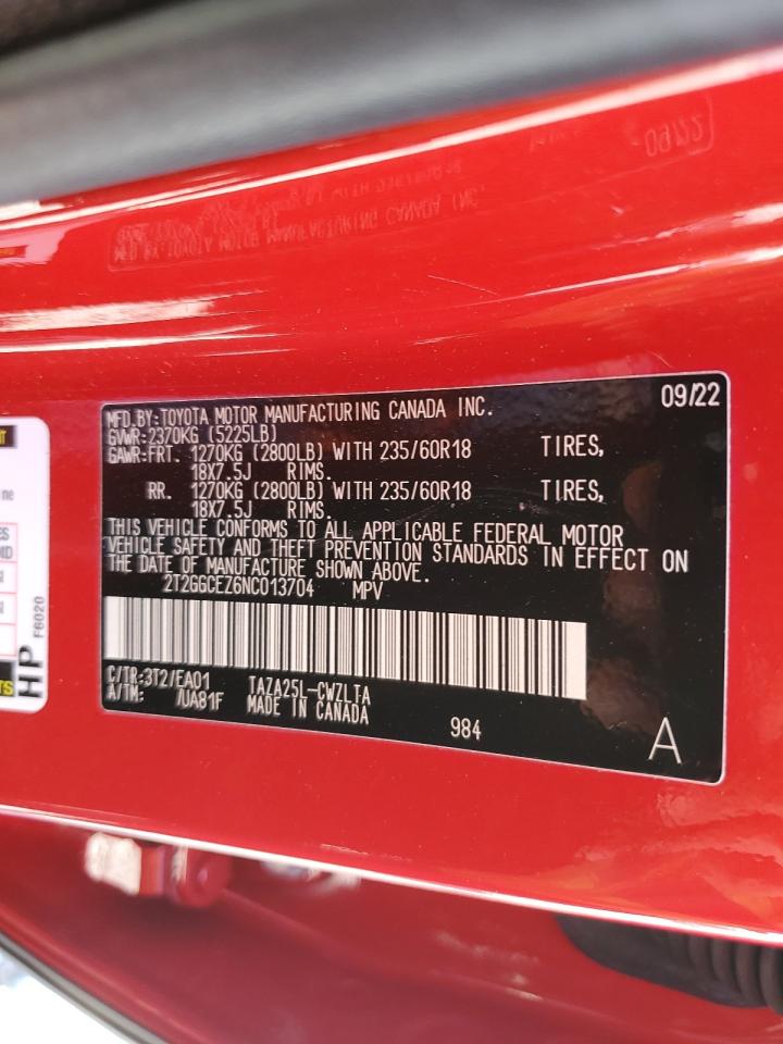 2022 Lexus Nx 350 VIN: 2T2GGCEZ6NC013704 Lot: 57404125
