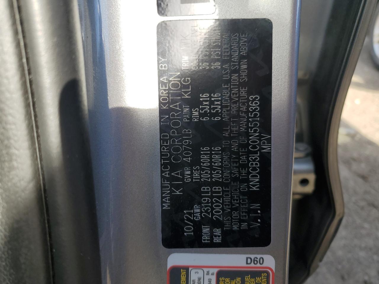 2022 Kia Niro Lx VIN: KNDCB3LC0N5515363 Lot: 55876825