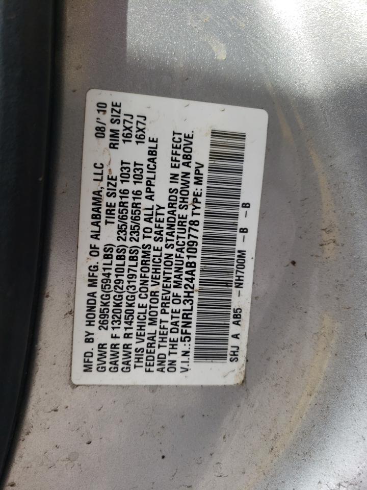 2010 Honda Odyssey Lx VIN: 5FNRL3H24AB109778 Lot: 56211455