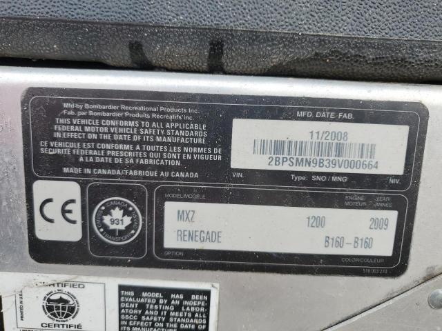 2009 SKIDOO MXZ RENEGA  