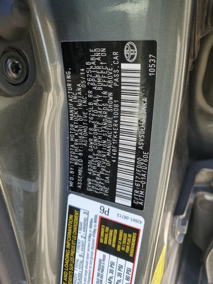 2014 Toyota Camry L VIN: 4T4BF1FK4ER410081 Lot: 56976835