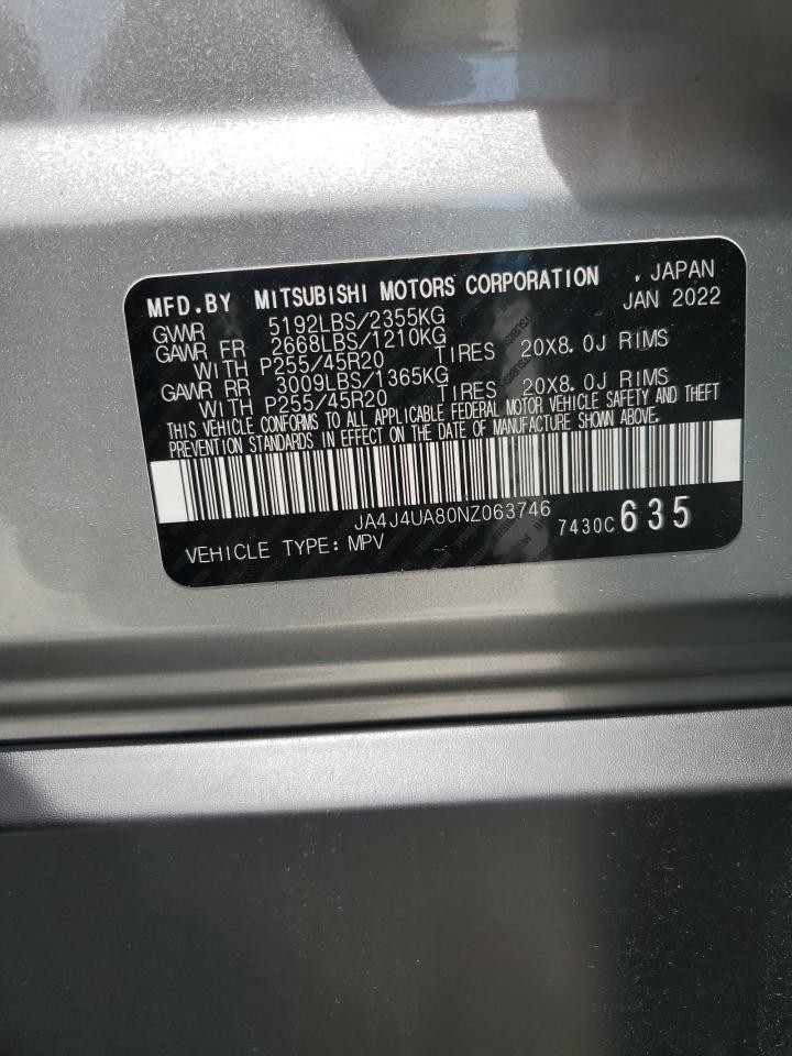 2022 Mitsubishi Outlander Se VIN: JA4J4UA80NZ063746 Lot: 57097795