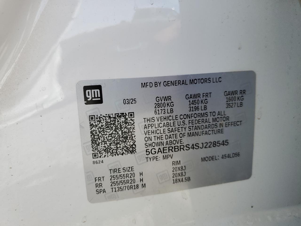 2025 Buick Enclave Sport Touring VIN: 5GAERBRS4SJ228545 Lot: 56509895