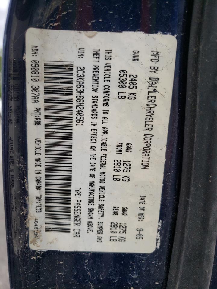 2006 Chrysler 300C VIN: 2C3KA63H66H240561 Lot: 56645065